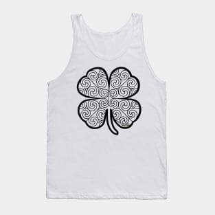 Lucky Celtic Clover Irish Spiral Charm Tank Top